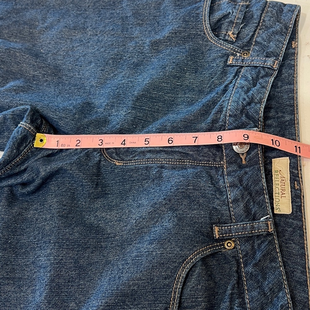Natural Reflections Plaid Lined Dark Wash Jeans Size 6 - Picture 11 of 13
